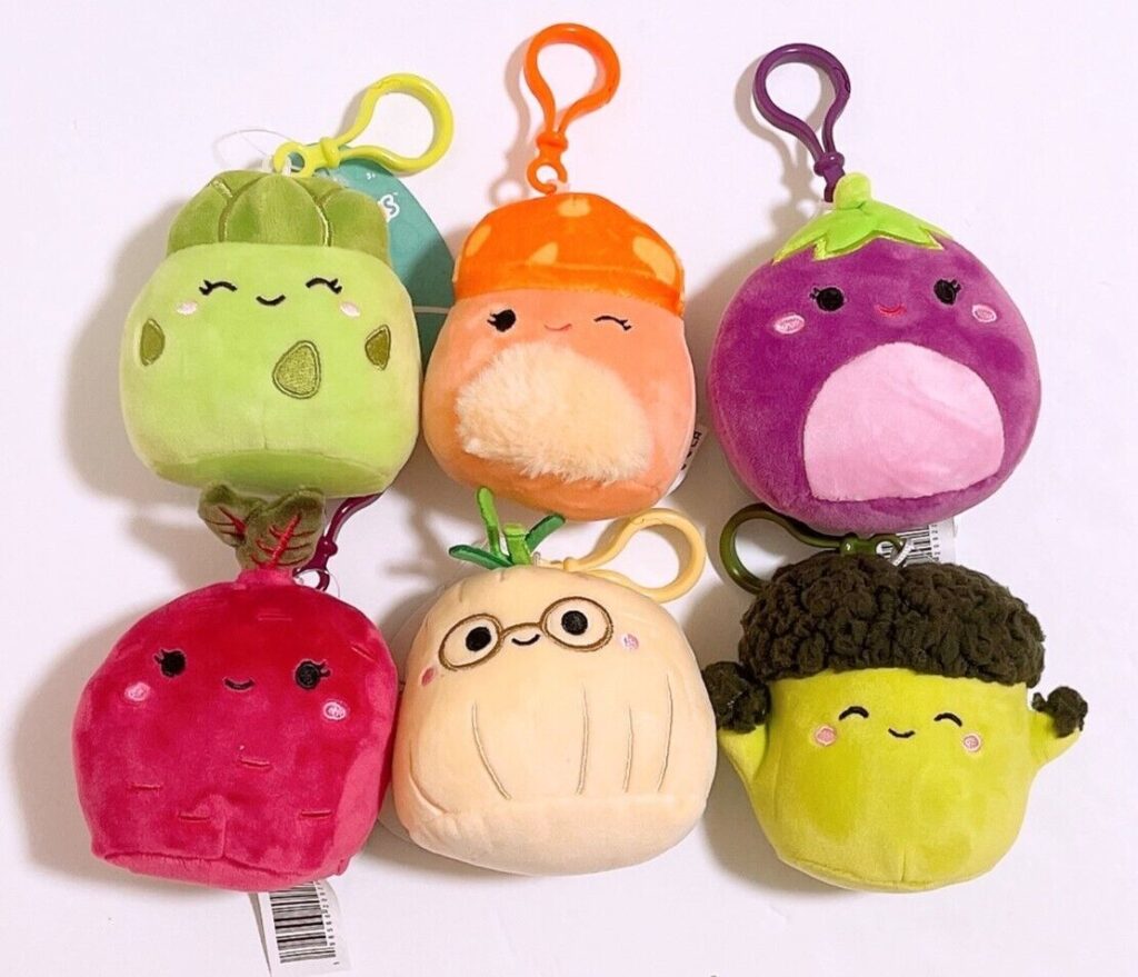 Squishmallows Specialty Veggie Squad 3.5″ Clip On Keychain (Set of 6 ...