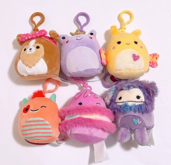 Squishmallows 2024 Valentine 3.5″ Clip On Keychain (Set of 6